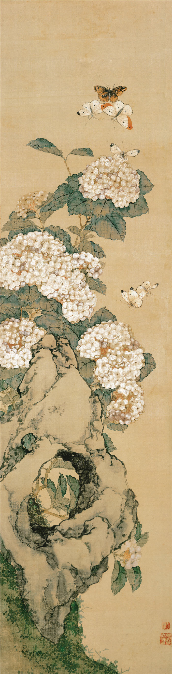 清 居廉-花卉四屏之三纸本100x25.5