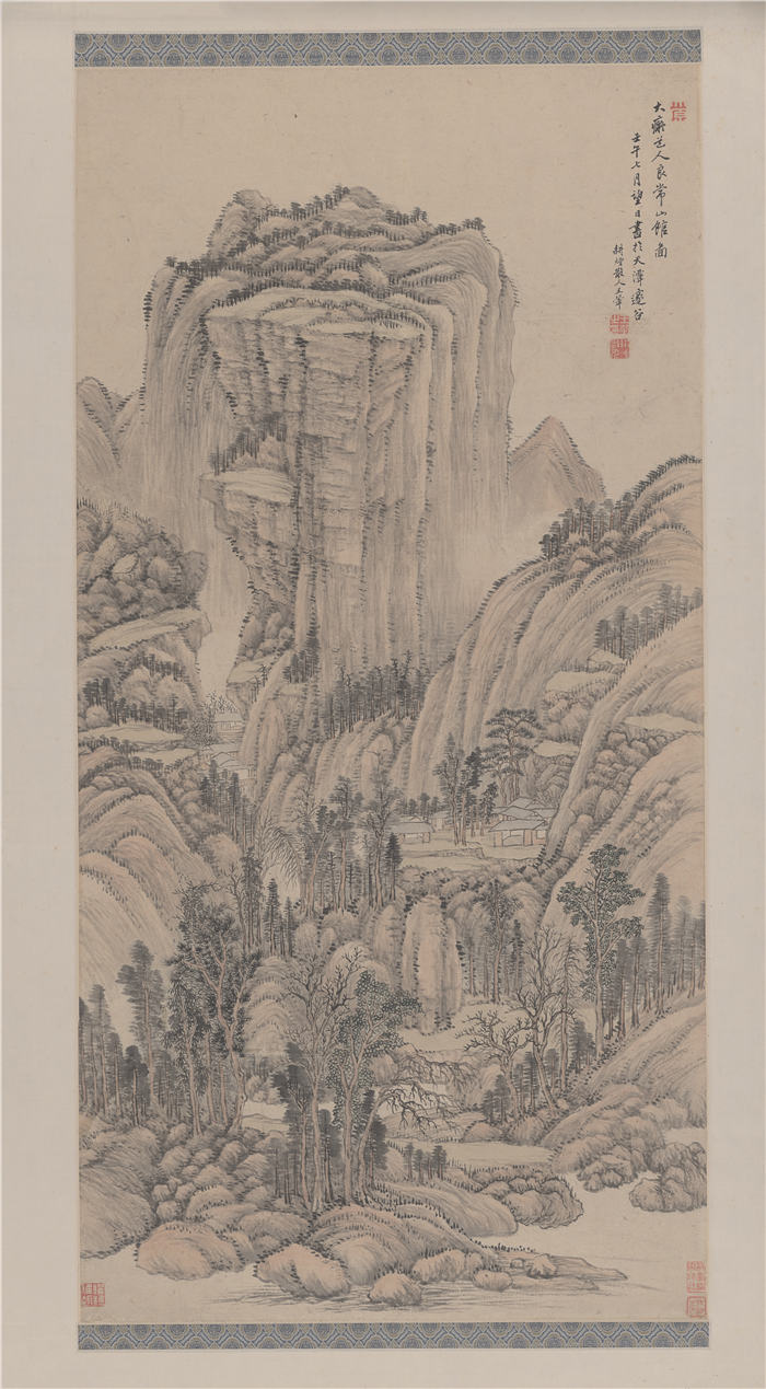 清 王翚 《良常山馆图轴》纸本高清作品 110.4x53