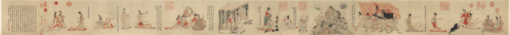 清末 于非闇 《摹顾恺之女史人物卷》全图绢本高清作品 408x28.7