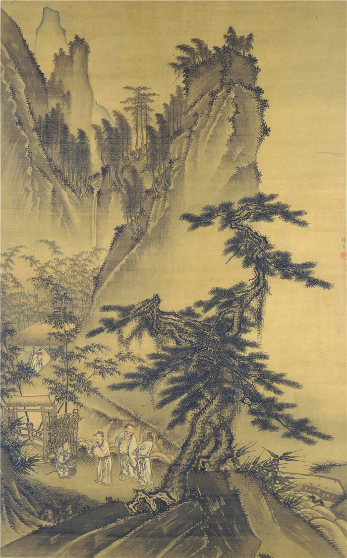 明 戴进 《三顾草庐图》高清作品 54x33 