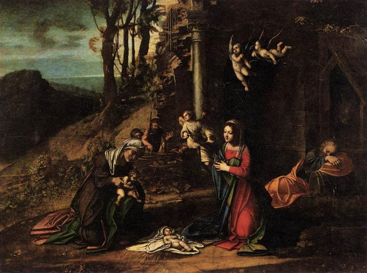科雷焦（Correggio）作品-对圣婴基督的崇拜