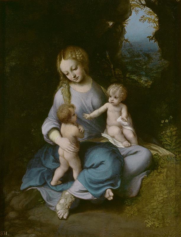 科雷焦（Correggio）作品-麦当娜和孩子与年轻的圣约翰