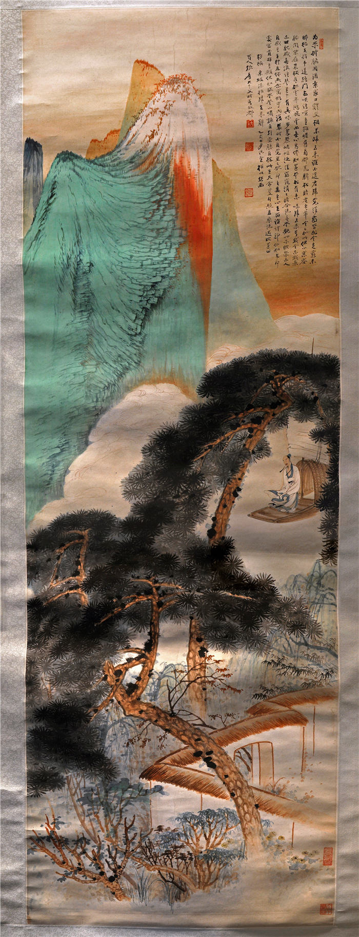 张大千 《归去来图》高清作品  1935 天津博物馆   104×44cm 