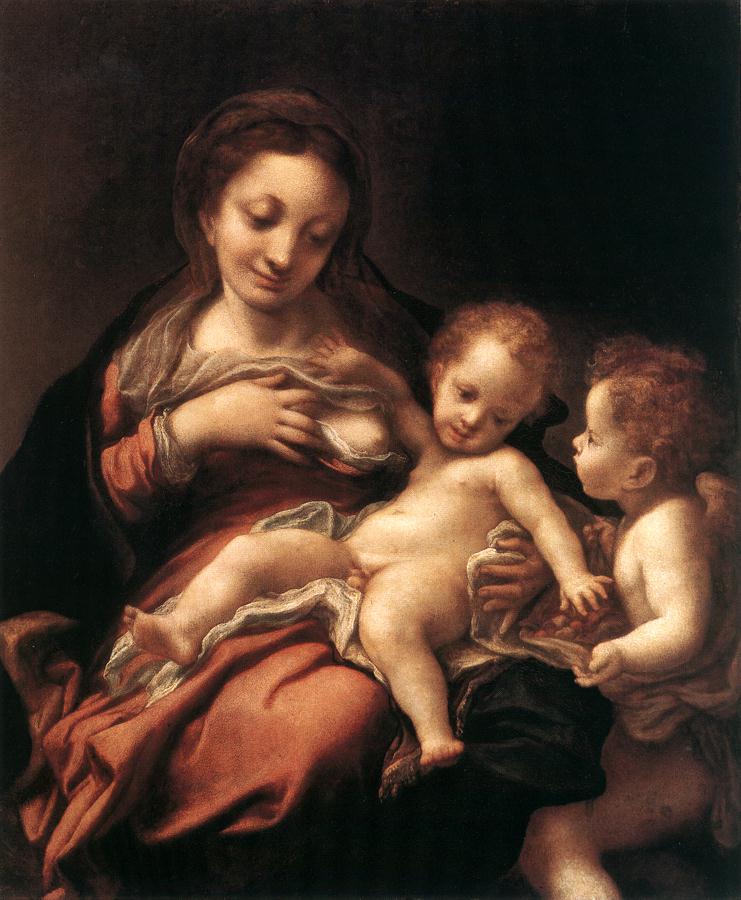 科雷焦（Correggio）作品-圣母子与天使