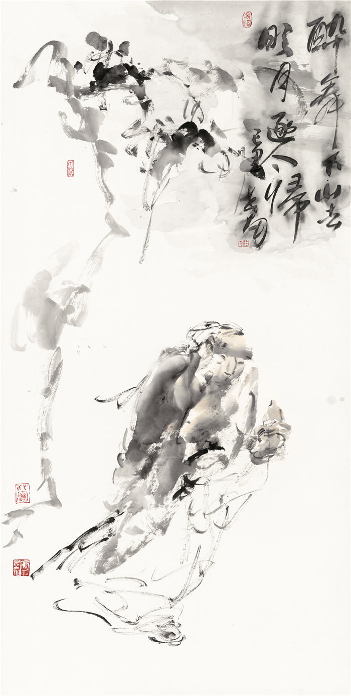 李世南-《醉归图》高清作品-137x69