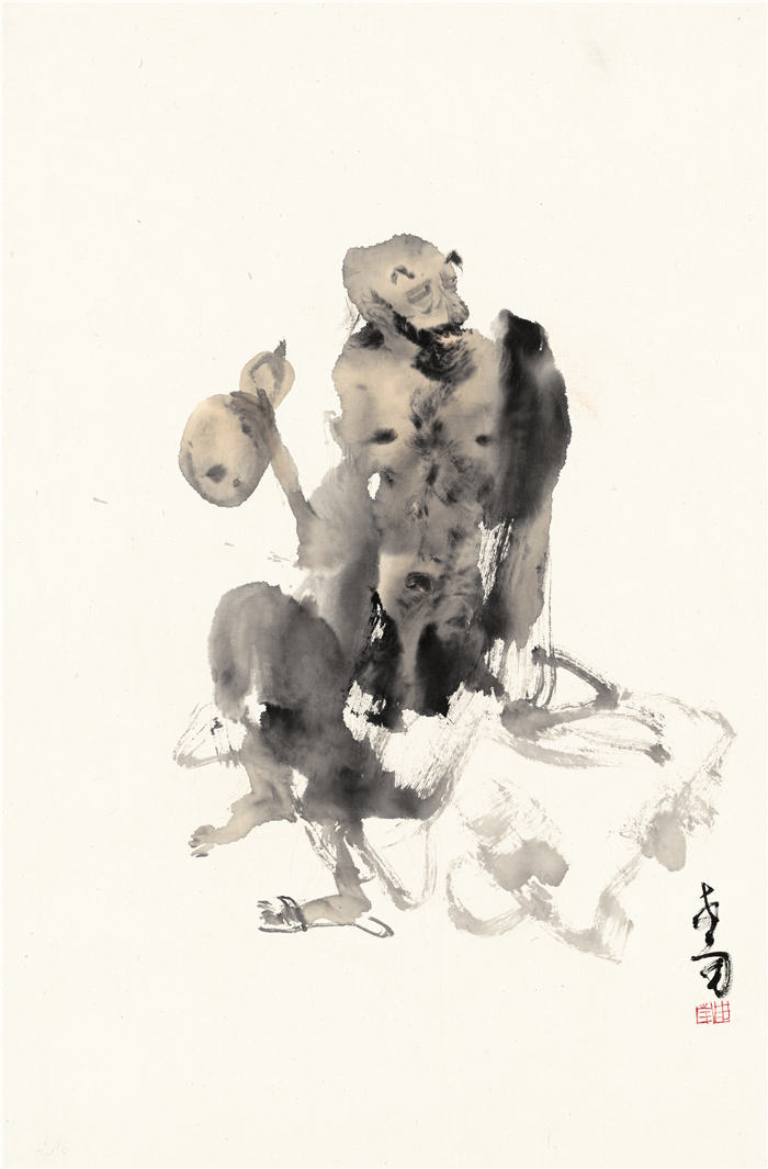 李世南-《酒仙》高清作品-68.5x45.5
