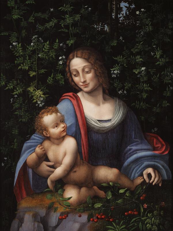 弗朗切斯科·梅尔齐（Francesco Melzi）作品-麦当娜和孩子在茉莉花鲍尔