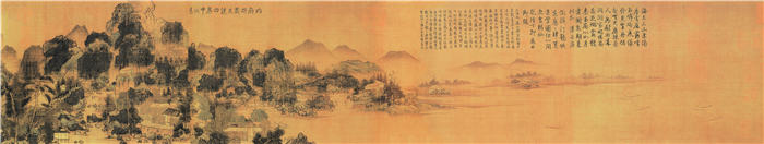 北宋 王诜 《赢山图卷》绢本24.5x145.1