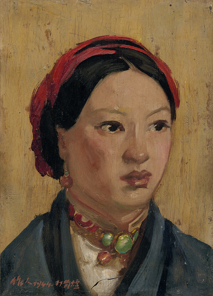 吴作人《打箭炉的女人》高清作品 -30x22