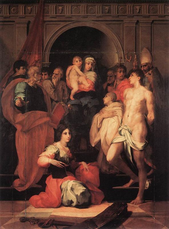 乔瓦尼·巴蒂斯塔·迪·雅各布（Giovanni Battista di Jacopo）作品-麦当娜登基和十圣
