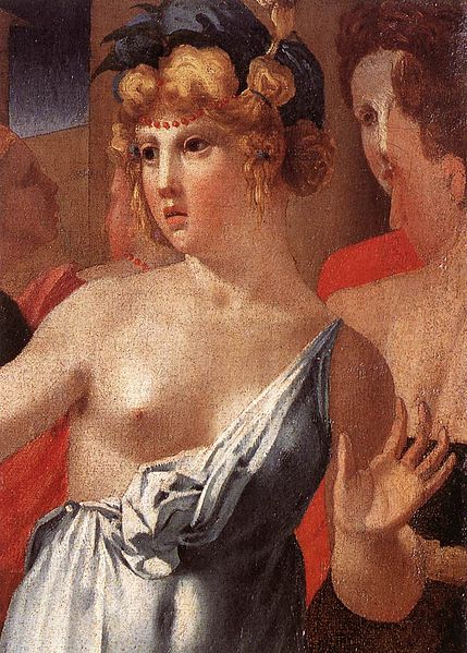 乔瓦尼·巴蒂斯塔·迪·雅各布（Giovanni Battista di Jacopo）作品-摩西为叶忒罗的女儿辩护（局部）