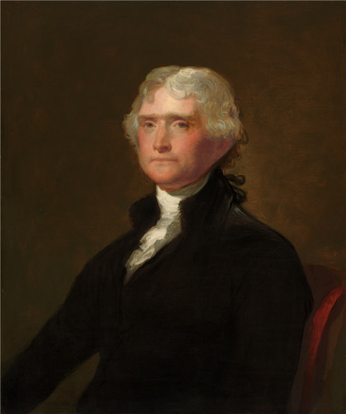 吉尔伯特·斯图尔特（Gilbert Stuart，美国画家）高清作品-托马斯·杰斐逊，1848-1879