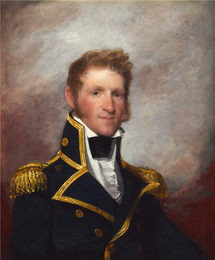 吉尔伯特·斯图尔特（Gilbert Stuart，美国画家）高清作品-托马斯·麦克多诺准将，约1815-1818