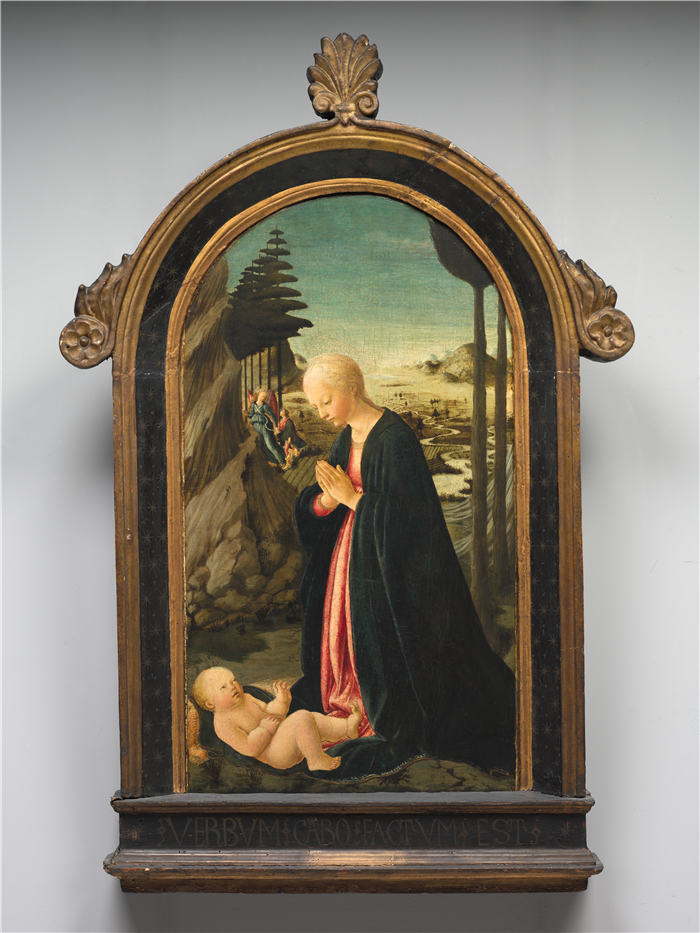 弗朗切斯科·博蒂奇尼（Francesco Botticini，1448-1498，意大利）麦当娜和孩子与托比亚斯和天使拉斐尔