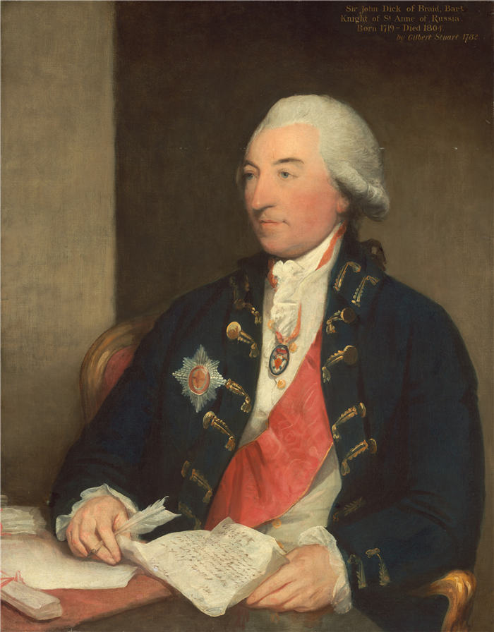 吉尔伯特·斯图尔特（Gilbert Stuart，美国画家）高清作品-约翰·迪克爵士 1783