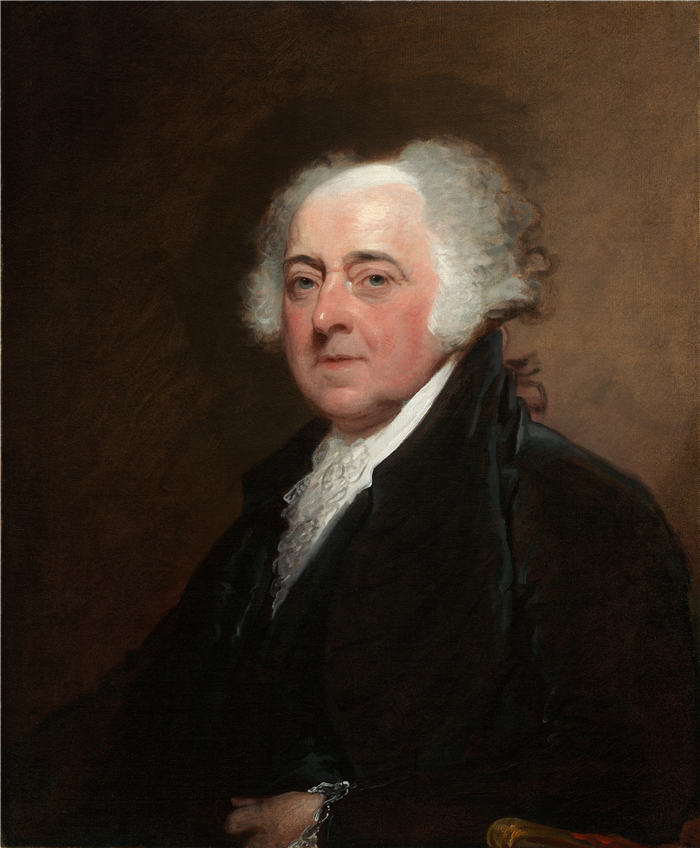 吉尔伯特·斯图尔特（Gilbert Stuart，美国画家）高清作品-约翰·亚当斯，约1800-1815