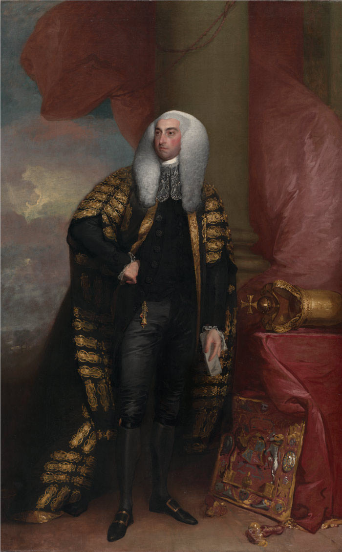 吉尔伯特·斯图尔特（Gilbert Stuart，美国画家）高清作品-菲茨吉本男爵-1789