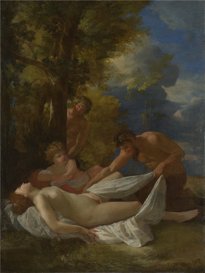 尼古拉斯·普桑（Nicolas Poussin，法国画家）高清作品 （12）女神和薩梯 Nymph with Satyrs