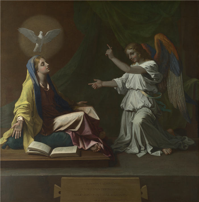 尼古拉斯·普桑（Nicolas Poussin，法国画家）高清作品 （16）天使报喜 The Annunciation