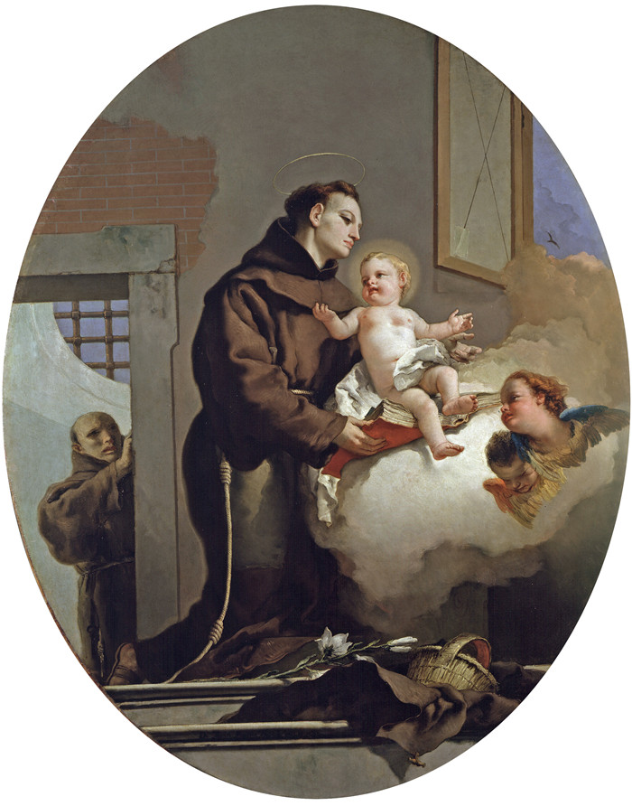 乔瓦尼·巴蒂斯塔·提埃波罗,Tiepolo, Giambattista - Saint Anthony of Padua and the Christ Child, 1667 - 69