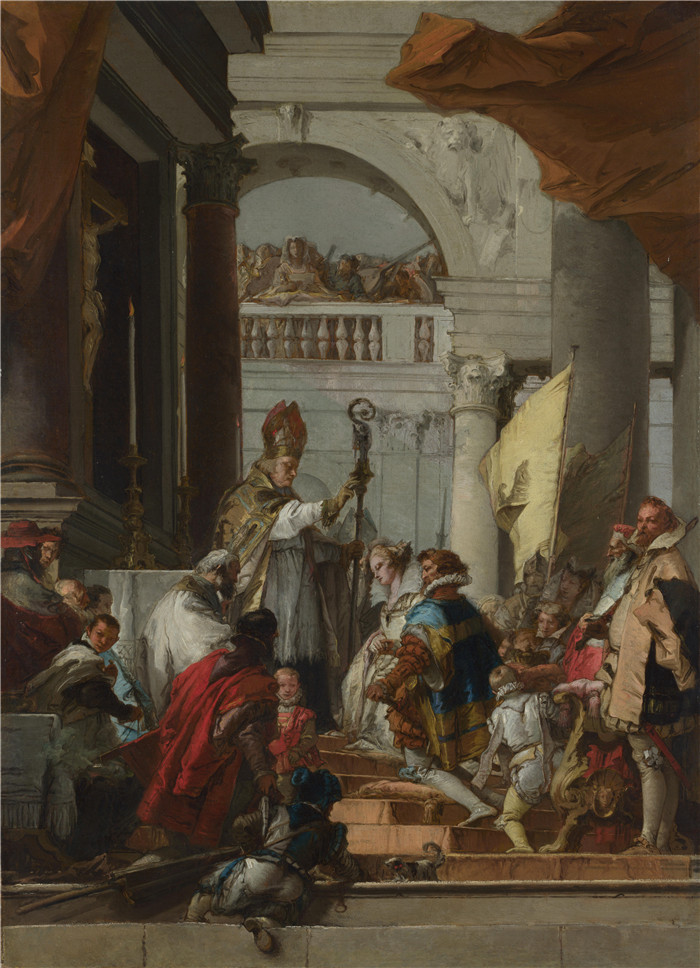 乔瓦尼·巴蒂斯塔·提埃波罗,Giovanni Domenico Tiepolo - The Marriage of Frederick Barbarossa高清作品