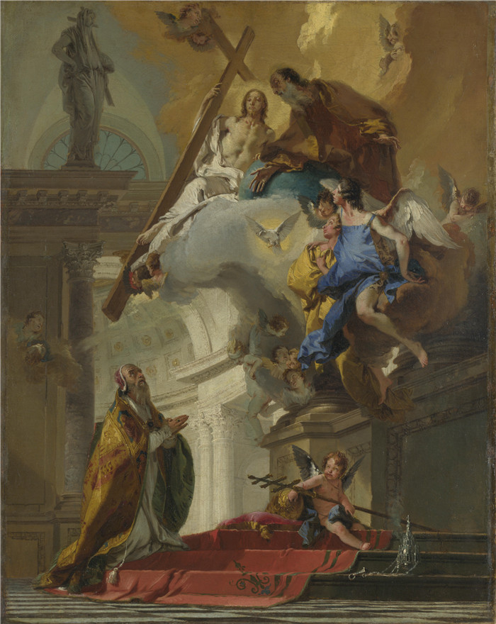 乔瓦尼·巴蒂斯塔·提埃波罗,Giovanni Battista Tiepolo - A Vision of the Trinity高清作品