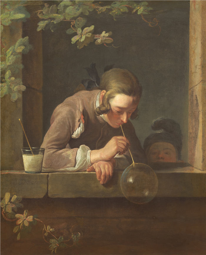 让-西蒙·夏尔丹（Jean-Siméon Chardin）油画高清作品1-吹肥皂泡的少年
