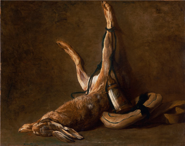让-西蒙·夏尔丹（Jean-Siméon Chardin）油画高清作品10-兔子油画