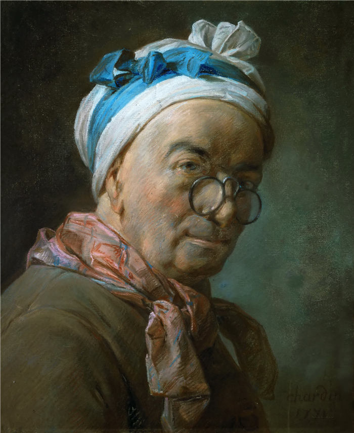让-西蒙·夏尔丹（Jean-Siméon Chardin）油画高清作品22-自画像