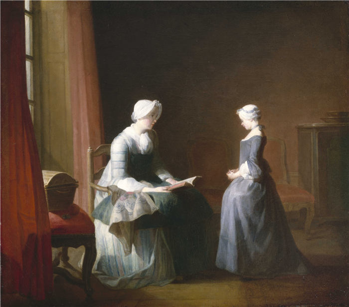 让-西蒙·夏尔丹（Jean-Siméon Chardin）油画高清作品4-女教师油画