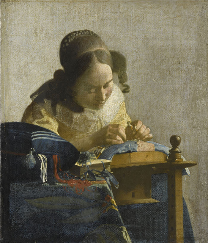 约翰内斯·维米尔（Johannes Vermeer）高清油画_《花边女工》