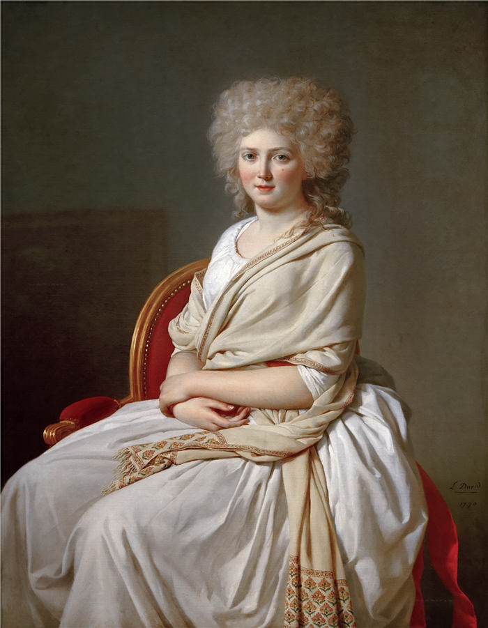 雅克·路易·大卫( Jacques-Louis David)高清作品 (54)《索西伯爵夫人安妮-玛丽-路易丝·泰鲁森的肖像》