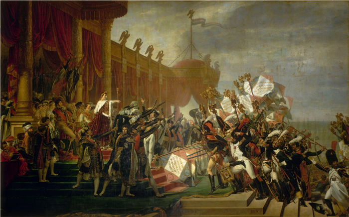 雅克·路易·大卫（ Jacques-Louis David）高清作品-《1804年10月5日军队在五月广场向皇帝宣誓》