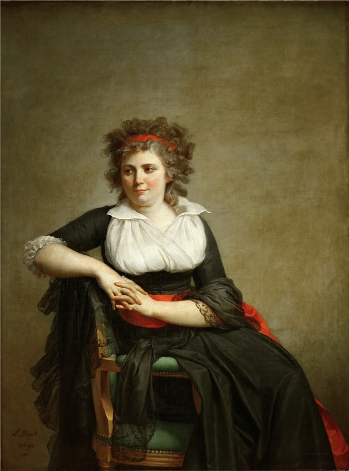 雅克·路易·大卫（ Jacques-Louis David）高清作品 (12)《奥维利耶侯爵夫人》