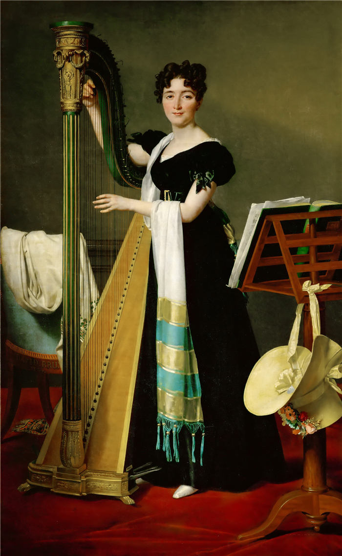 雅克·路易·大卫（ Jacques-Louis David）高清作品 (52)《弹琴的女人》