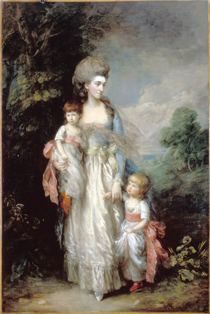 托马斯·庚斯博罗(Thomas Gainsborough)高清作品 046 -伊丽莎白·穆迪夫人和她的孩子