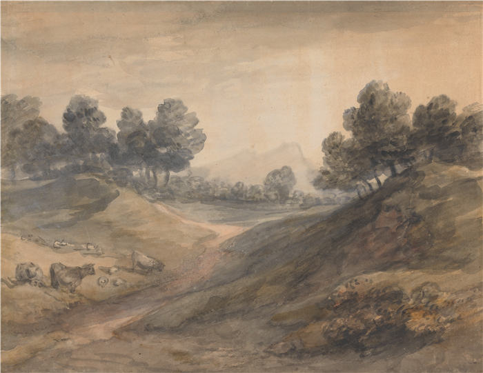 托马斯·庚斯博罗（Thomas Gainsborough）高清作品 033 -景观与牛