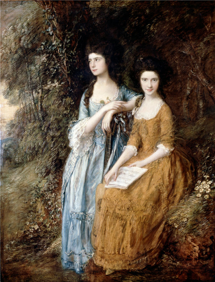 托马斯·庚斯博罗（Thomas Gainsborough）高清作品 055 -林利姐妹油画欣赏