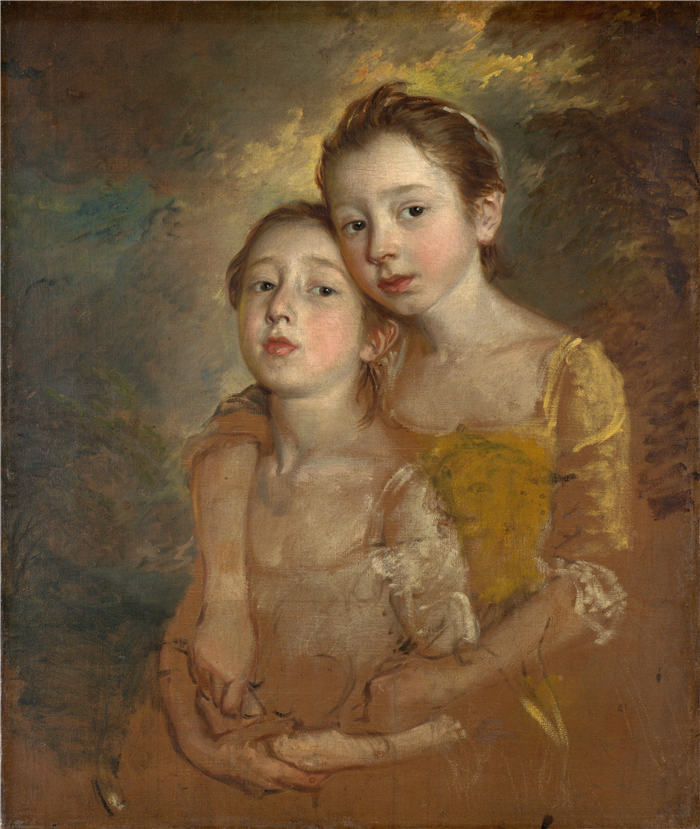  托马斯·庚斯博罗（Thomas Gainsborough）高清作品 050-两个女孩油画欣赏