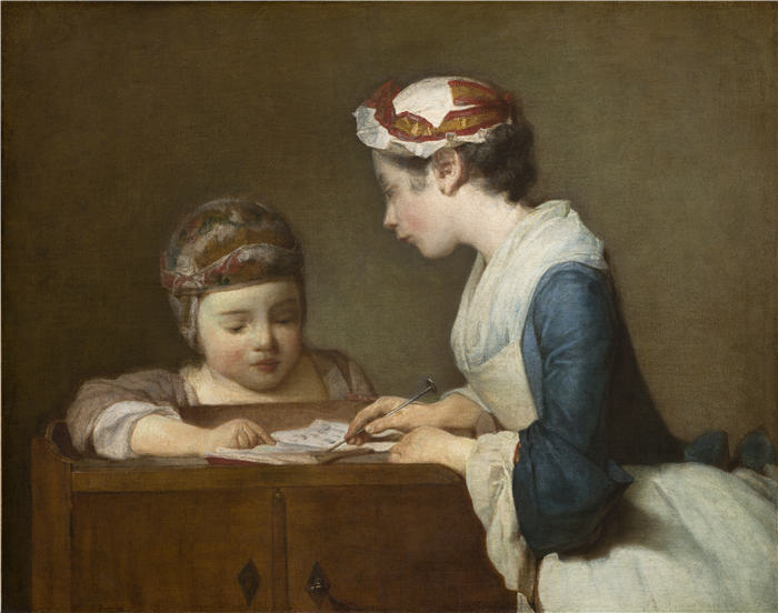 让-西蒙·夏尔丹（Jean-Siméon Chardin）油画高清作品（63）-年轻的女教师