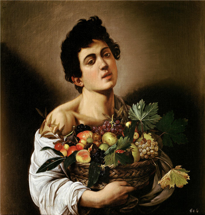 卡拉瓦乔（Caravaggio，意大利画家）-Boy with a Basket of Fruit(1593)