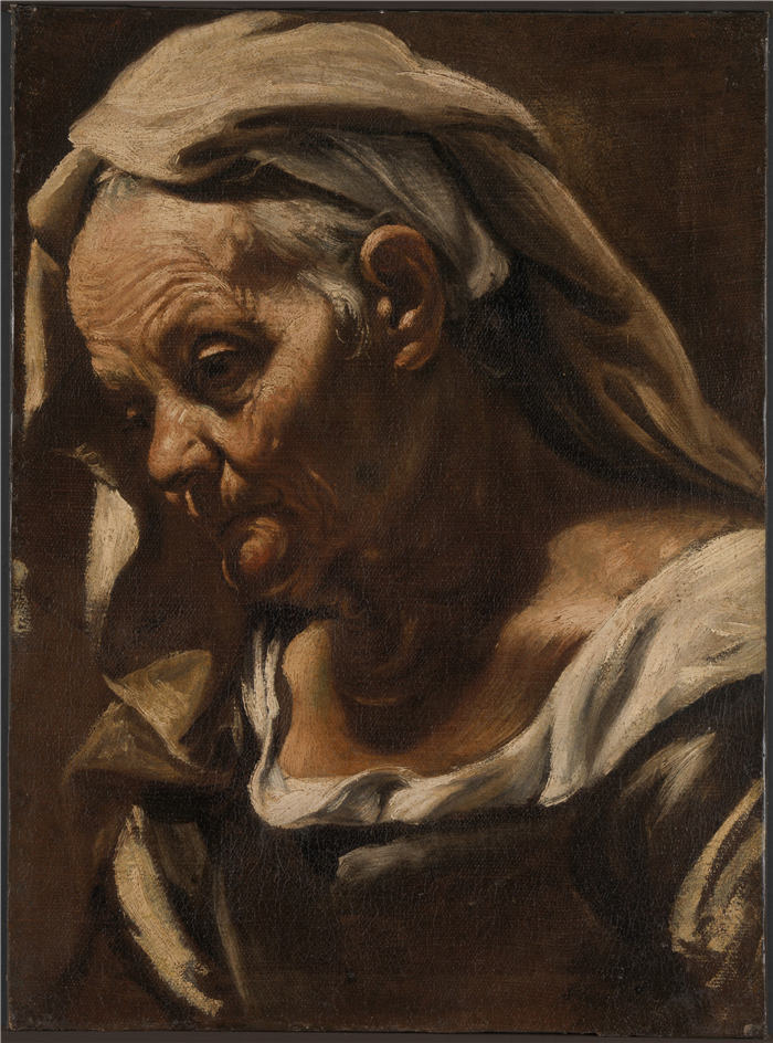 卡拉瓦乔（Caravaggio，意大利画家）-Head of an Old Woman