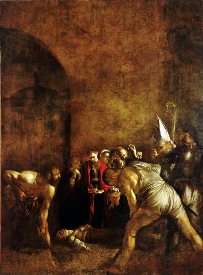 卡拉瓦乔(Caravaggio,意大利画家)-Burial_of_Saint_Lucy-Caravaggio_(1608)