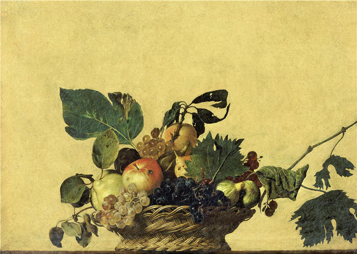 卡拉瓦乔(Caravaggio,意大利画家)-Basket_of_Fruit-Caravaggio_(c.1595)