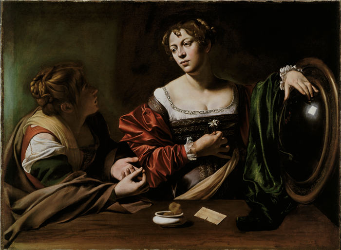 卡拉瓦乔（Caravaggio，意大利画家）-Martha and Mary Magdalene (c.1599)