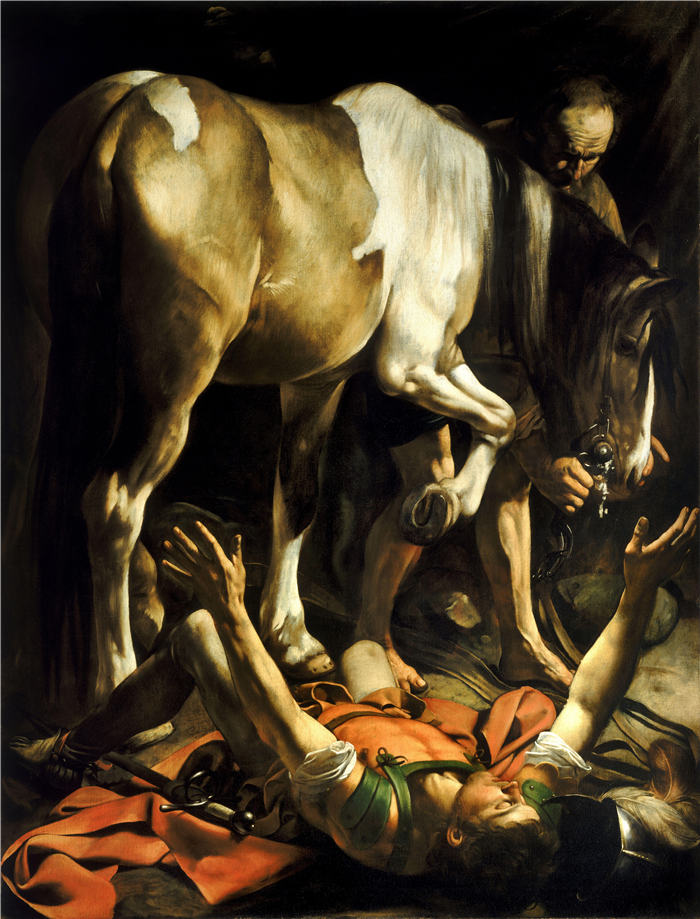 卡拉瓦乔(Caravaggio,意大利画家)-Conversion_on_the_Way_to_Damascus-Caravaggio_(c.1600-1)