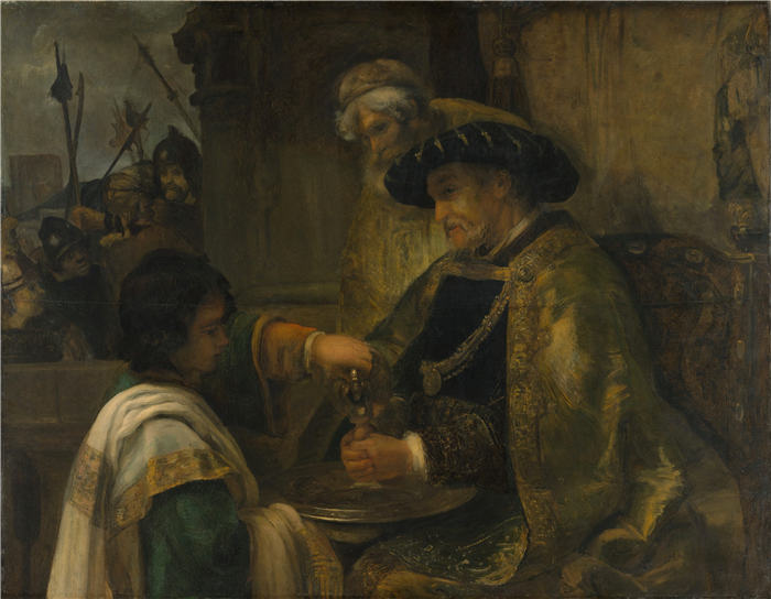 伦勃朗·范·瑞恩 (Rembrandt van Rijn,荷兰 ) 作品-彼拉多洗手油画 073