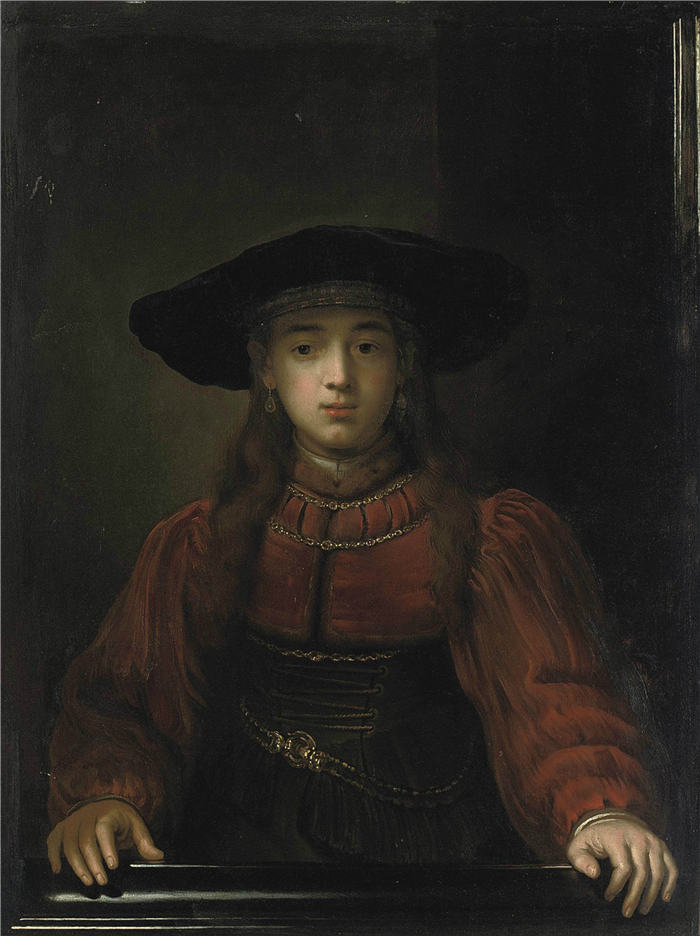 伦勃朗·范·瑞恩 (Rembrandt van Rijn，荷兰 ) 作品《相框里的女孩》又名《犹太新娘》028