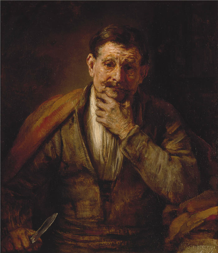 伦勃朗·范·瑞恩 (Rembrandt van Rijn，荷兰 ) 作品-持刀者 006