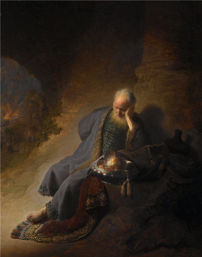 伦勃朗·范·瑞恩 (Rembrandt van Rijn，荷兰 ) 作品-耶利米哀悼耶路撒冷的毁灭 054